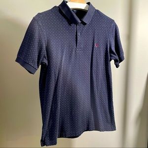 Navy/Light Blue/Maroon Polka Dot Fred Perry Polo